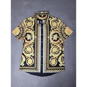 Daupanzees Men's Luxury Casual Button Down Short Sleeve Hawaiian Shirt Medium